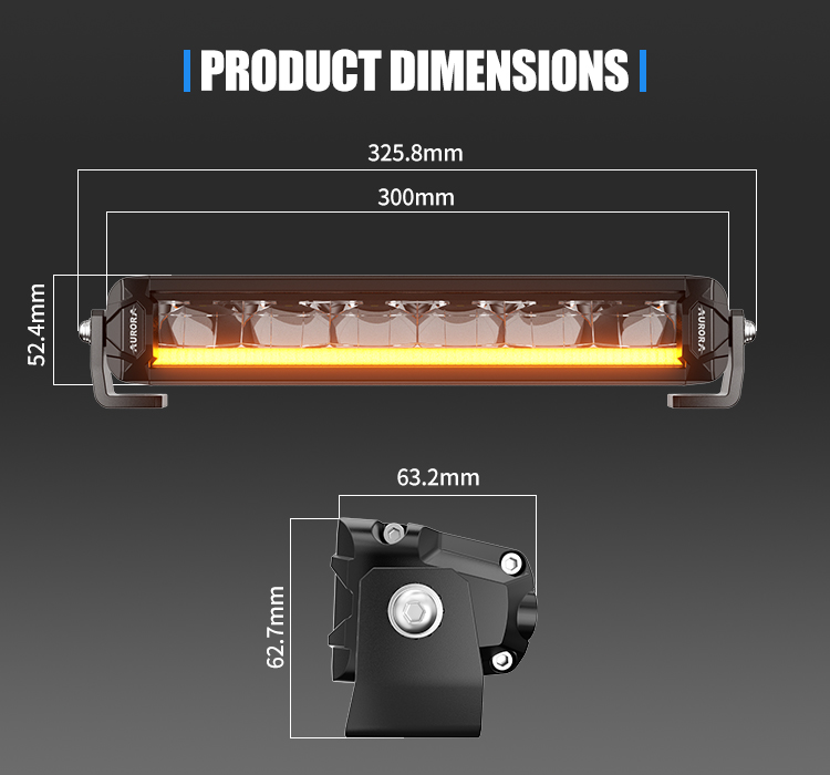 Aurora 10 inch Singal Row Off Road Lights Car Off Road Auto LED Light Bar